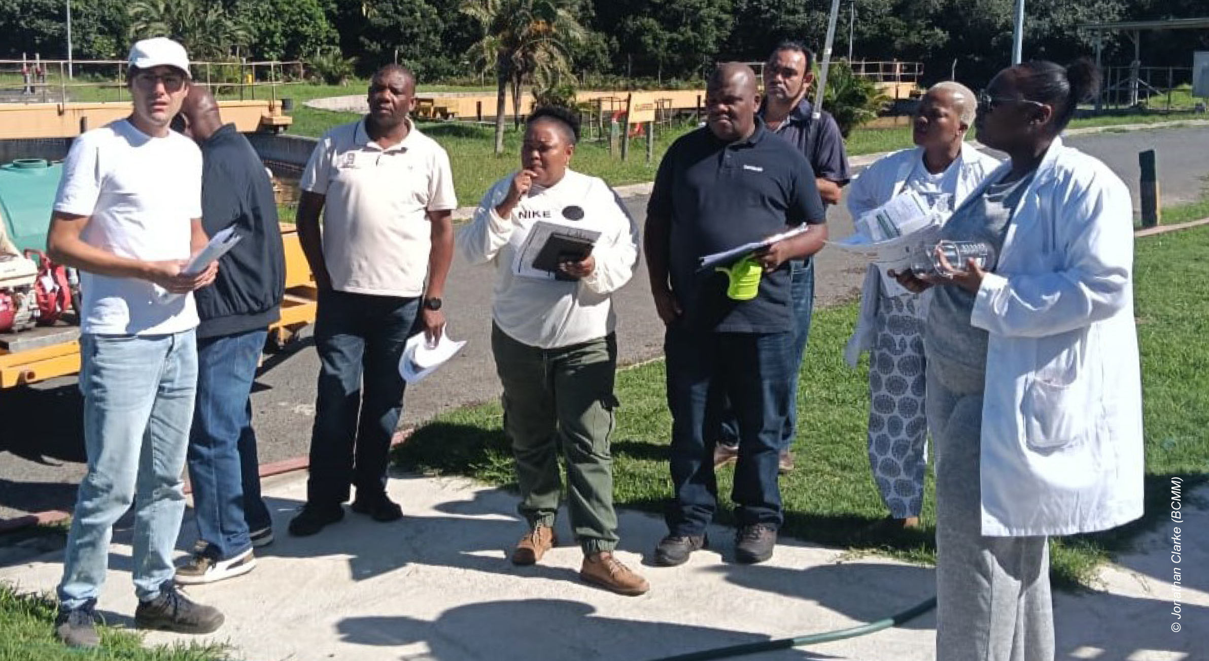 Impressions from the biogas training, including participants, the pilot plant and live biogas demonstration. © Jonathan Clarke (BCMM)