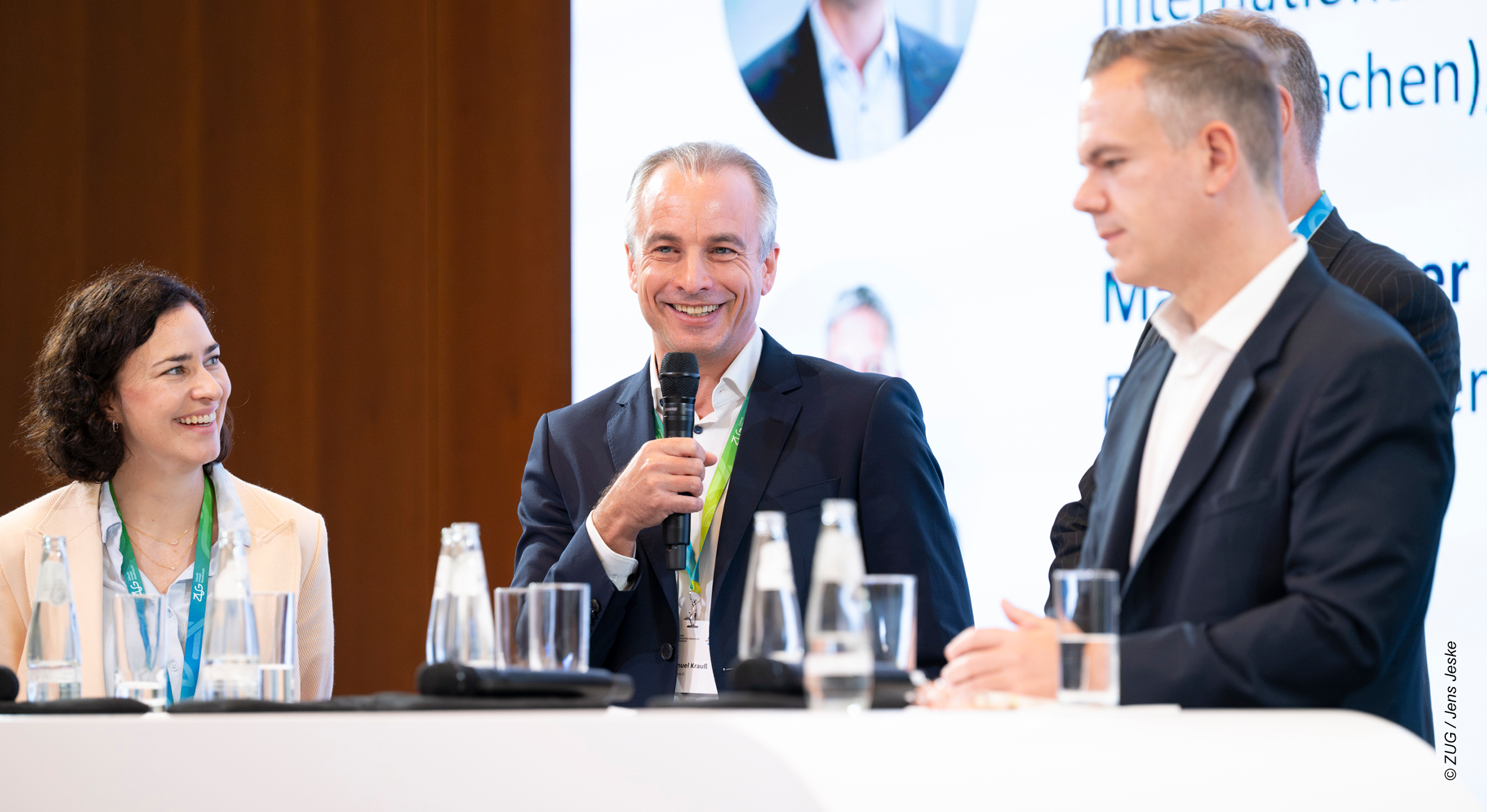 Dr.-Ing. Manuel Krauß during the panel discussion on “CleanTech in a Changing Geopolitical Landscape”. © ZUG/Jens Jeske